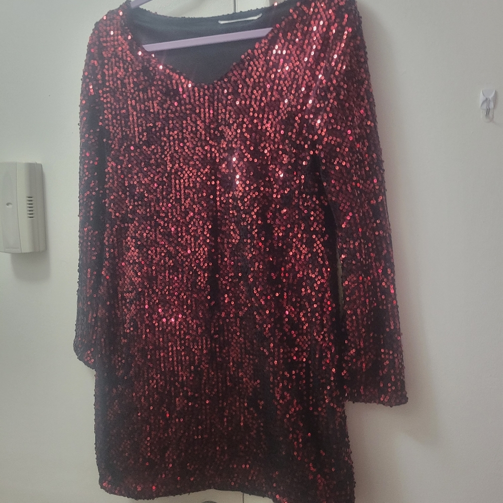 Maroon Sequin Dress